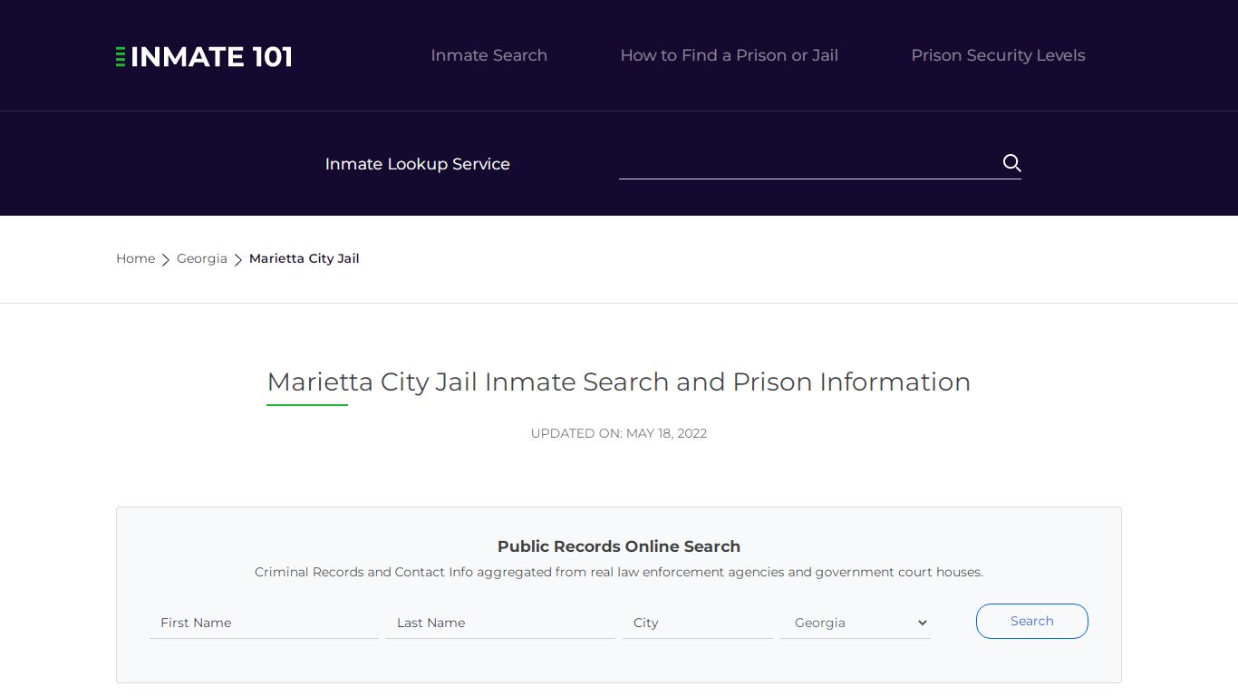 Marietta City Jail Inmate Search, Visitation, Phone no ...